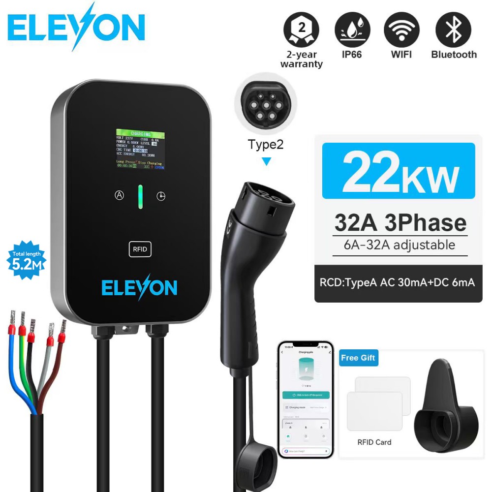 Ev Charger Type 2 22Kw 32A 3 Phase - Estación de Carga ELEVON EV 22KW