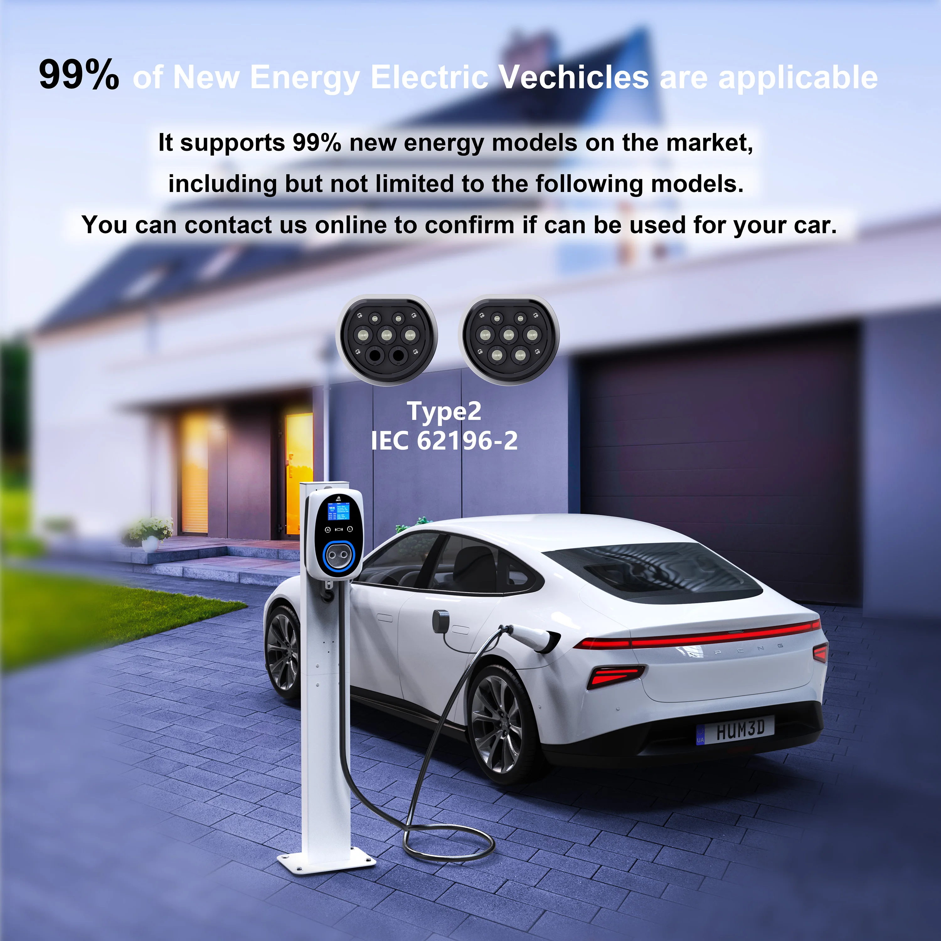Cargador EV GWUYU 32A 7.6KW EV - Ev Charger Type 2 22Kw 32A 3 Phase reseña y precio