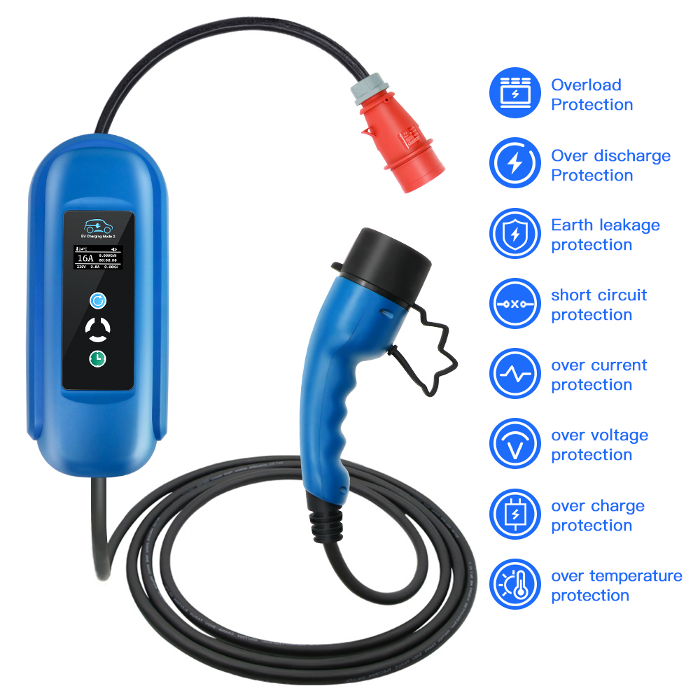 Kolanky-cargador EV 16A 11KW t - Type 2 Portable Ev Charger 11Kw Cee reseña y precio